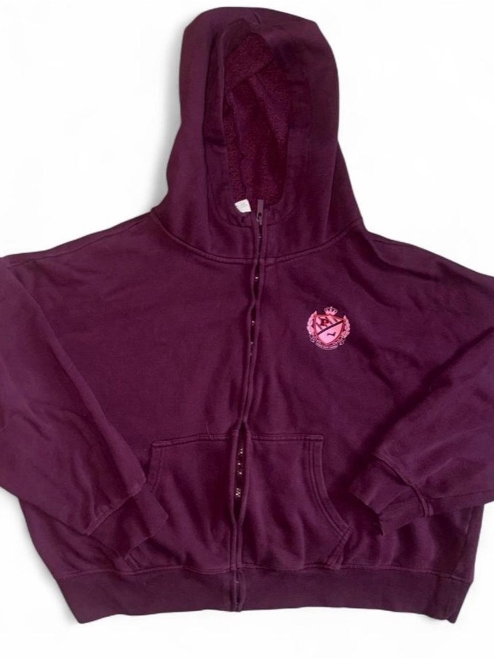 Vintage 2004 Victoria’s Secret PINK Burgundy Hoodie – Size XL